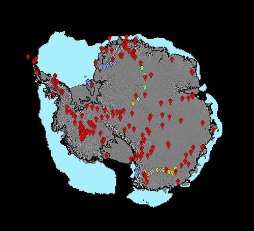 ITASE ice core locations