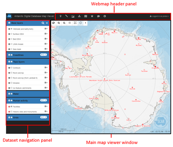 Main webmap window