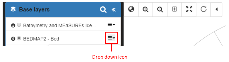 Drop down icon options