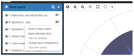 Drop down options for individual data layer