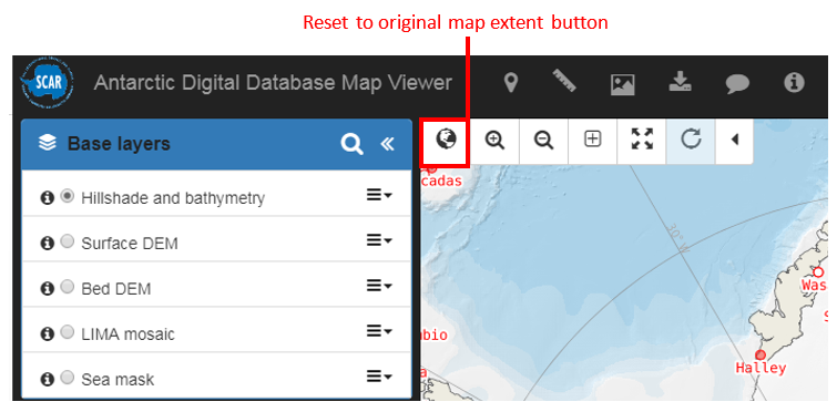 Reset map extent